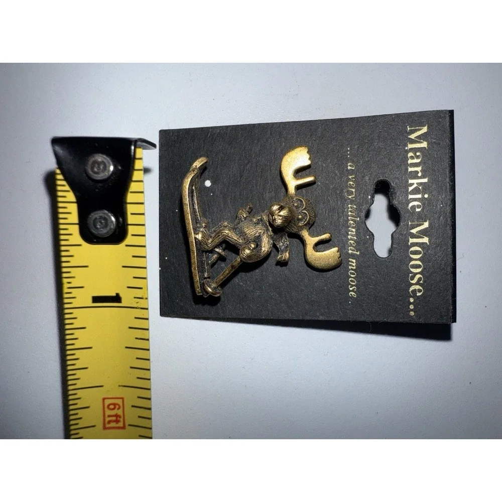 Markie Moose Ski-poles-Skiing Mountain Lapel Pin by Mark‎ Eliot Schwabe